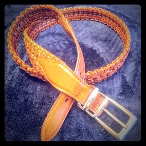 Cole Haan Brown Braided Leather Belt